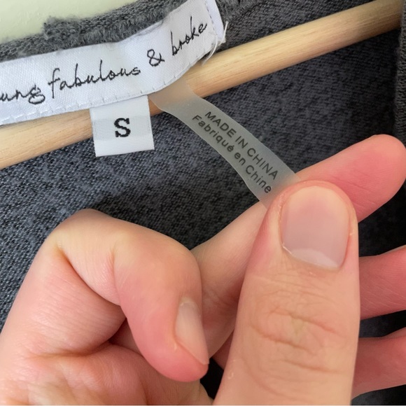 Young Fabulous & Broke Soft Gray Cardigan Sweater SZ Small - Picture 9 of 14